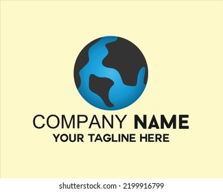 simple round earth illustration logo