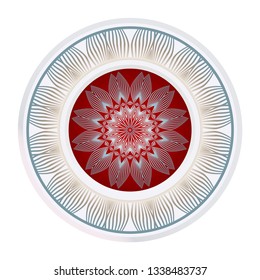 Simple Round Floral Mandala, Ethno Motive. Bright Ornament Consists Simple Shapes. Vector Illustration.. For Home Decor, Coloring Book, Greeting Card, Invitation, Tattoo. Anti-Stress Therapy Pattern.