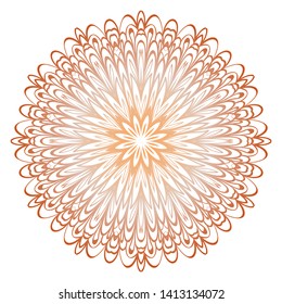 Simple Round Floral Mandala, Ethno Motive. Bright Ornament Consists Of Simple Shapes. Vector Illustration.. For Home Decor, Coloring Book, Card, Invitation, Tattoo. Anti-Stress Therapy Pattern
