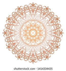 Simple Round Floral Mandala, Ethno Motive. Bright Ornament Consists Of Simple Shapes. Vector Illustration.. For Home Decor, Coloring Book, Card, Invitation, Tattoo. Anti-Stress Therapy Pattern