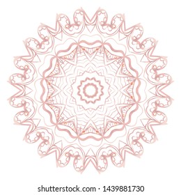 Simple Round Floral Mandala, Ethno Motive. Bright Ornament Consists Of Simple Shapes. Vector Illustration.. For Home Decor, Coloring Book, Card, Invitation, Tattoo. Anti-Stress Therapy Pattern