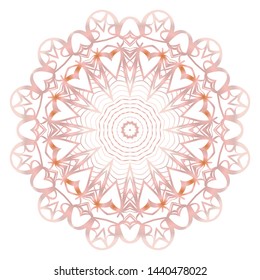Simple Round Floral Mandala, Ethno Motive. Bright Ornament Consists Of Simple Shapes. Vector Illustration.. For Home Decor, Coloring Book, Card, Invitation, Tattoo. Anti-Stress Therapy Pattern