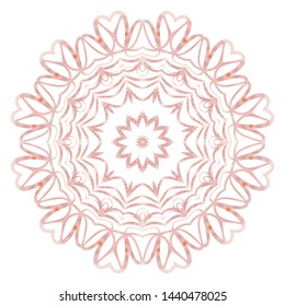Simple Round Floral Mandala, Ethno Motive. Bright Ornament Consists Of Simple Shapes. Vector Illustration.. For Home Decor, Coloring Book, Card, Invitation, Tattoo. Anti-Stress Therapy Pattern