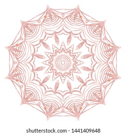 Simple Round Floral Mandala, Ethno Motive. Bright Ornament Consists Of Simple Shapes. Vector Illustration.. For Home Decor, Coloring Book, Card, Invitation, Tattoo. Anti-Stress Therapy Pattern