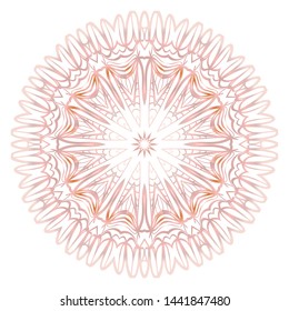 Simple Round Floral Mandala, Ethno Motive. Bright Ornament Consists Of Simple Shapes. Vector Illustration.. For Home Decor, Coloring Book, Card, Invitation, Tattoo. Anti-Stress Therapy Pattern