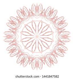 Simple Round Floral Mandala, Ethno Motive. Bright Ornament Consists Of Simple Shapes. Vector Illustration.. For Home Decor, Coloring Book, Card, Invitation, Tattoo. Anti-Stress Therapy Pattern