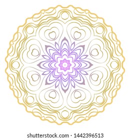 Simple Round Floral Mandala, Ethno Motive. Bright Ornament Consists Of Simple Shapes. Vector Illustration.