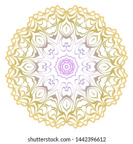 Simple Round Floral Mandala, Ethno Motive. Bright Ornament Consists Of Simple Shapes. Vector Illustration.