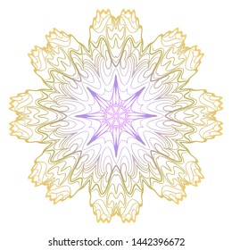 Simple Round Floral Mandala, Ethno Motive. Bright Ornament Consists Of Simple Shapes. Vector Illustration.