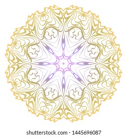 Simple Round Floral Mandala, Ethno Motive. Bright Ornament Consists Of Simple Shapes. Vector Illustration.