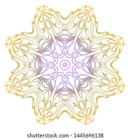Simple Round Floral Mandala, Ethno Motive. Bright Ornament Consists Of Simple Shapes. Vector Illustration.