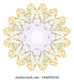 Simple Round Floral Mandala, Ethno Motive. Bright Ornament Consists Of Simple Shapes. Vector Illustration.
