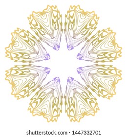Simple Round Floral Mandala, Ethno Motive. Bright Ornament Consists Of Simple Shapes. Vector Illustration.