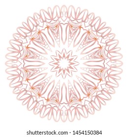 Simple Round Floral Mandala, Ethno Motive. Bright Ornament Consists Of Simple Shapes. Vector Illustration.. For Home Decor, Coloring Book, Card, Invitation, Tattoo. Anti-Stress Therapy Pattern