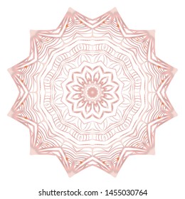 Simple Round Floral Mandala, Ethno Motive. Bright Ornament Consists Of Simple Shapes. Vector Illustration.. For Home Decor, Coloring Book, Card, Invitation, Tattoo. Anti-Stress Therapy Pattern