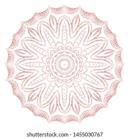Simple Round Floral Mandala, Ethno Motive. Bright Ornament Consists Of Simple Shapes. Vector Illustration.. For Home Decor, Coloring Book, Card, Invitation, Tattoo. Anti-Stress Therapy Pattern