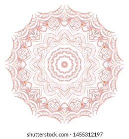 Simple Round Floral Mandala, Ethno Motive. Bright Ornament Consists Of Simple Shapes. Vector Illustration.. For Home Decor, Coloring Book, Card, Invitation, Tattoo. Anti-Stress Therapy Pattern