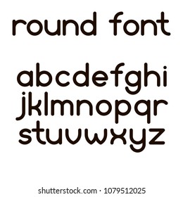 Simple round font lowcase letters