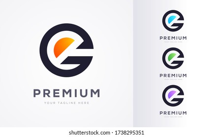 Simple Round G Letter Logo Design Vector Template for Company Business