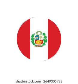Icono redondo simple de la bandera de Perú
