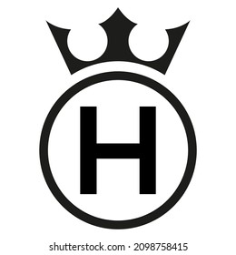 Logotipo redondo simple, letra H, Victor.