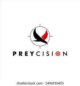 simple round luxury prey bird precision logo design vector template idea