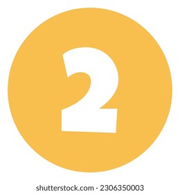 icono de número redondo simple para 2
