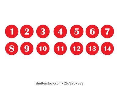 Simple round numbers symbol set. Numbers icon set on white background. 01 to 10 number set icon with circle.