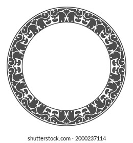 simple round openwork ornament. Decorative round frame. Elegant design, simple style
