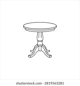 Simple round pedestal table with clean minimalist design style