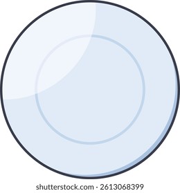 Simple round plate used for serving meals or table setting