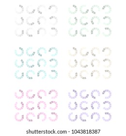 
simple, round progress bar, 6 soft colors.