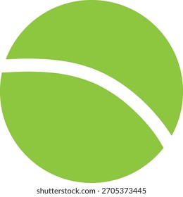 Ícone de forma redonda simples com estilo de vetor de cor verde, usado para esportes e jogos.