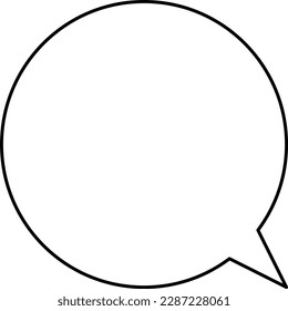 Simple round speech balloon on white background