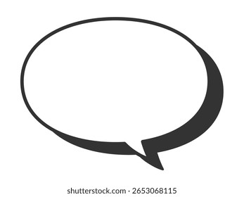 Simple round speech bubble with shadow Vector illustration