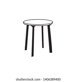 Simple round table drawing on white background.