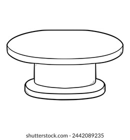 Einfache runde Tabelle Illustration Umrissvektor