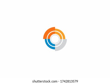 Simple round tech logo design concept