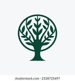 Simple Round Tree Design Logo Concept