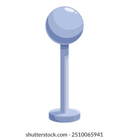 Simple round urban signpost standing on a white background