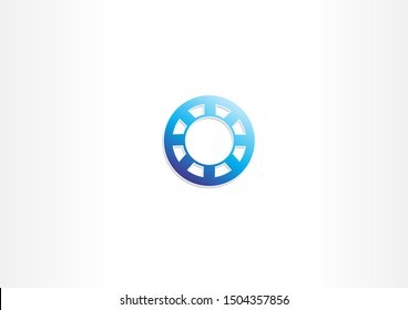 Simple round vector logo illustration. Blue vector design logo for service.