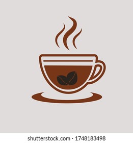 Simple round vectour icon of coffee cup