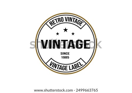 Simple Round Vintage Retro Stamp Label Logo Design, Vintage frame logo. Antique label.
