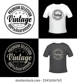 Simple Round Vintage typography t shirt, badge, logo, sticker vector design  