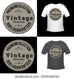 Simple Round Vintage typography t shirt, badge, logo, sticker vector design  