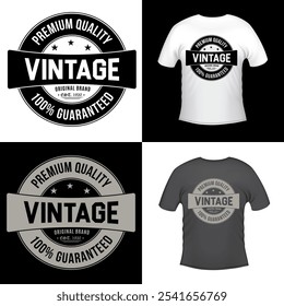 Simple Round Vintage typography t shirt, badge, logo, sticker vector design  