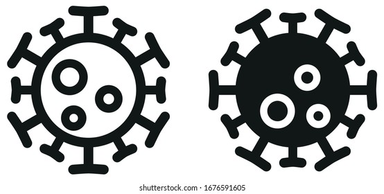 Simple round virus icon, can be used as illustration for ncov coronavirus / covid 19