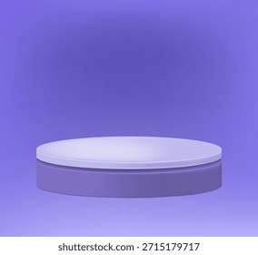 Einfaches rundes weißes Podium mit violetter Basis