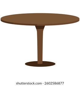 Simple Round Wooden Table Illustration