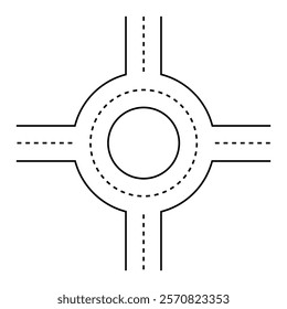 Simple Roundabout, Road Intersection Diagram